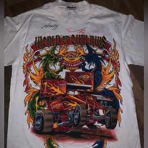 Vintage autographed Pennzoil World of Outlaws Racing Shirt Small